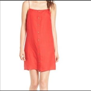 NEW Billabong Love Like Summer Linen Blend Red Dress M
